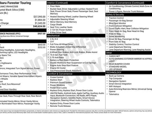 Used 2024 Subaru Forester Touring w/ Convenience Package image 2
