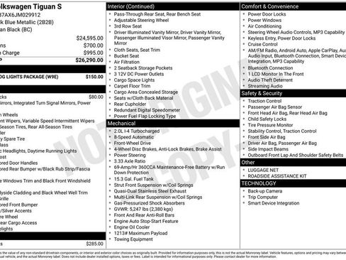 Used 2018 Volkswagen Tiguan S w/ Front Fog Lights Package image 5