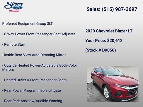 Used 2020 Chevrolet Blazer LT w/ Sound & Technology Package AWD/4WD image 11