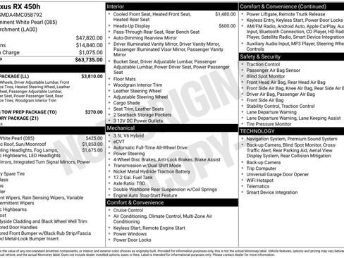 Used 2021 Lexus RX 450h AWD w/ Luxury Package image 31