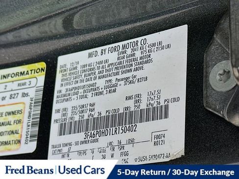 Certified 2020 Ford Fusion SE image 35