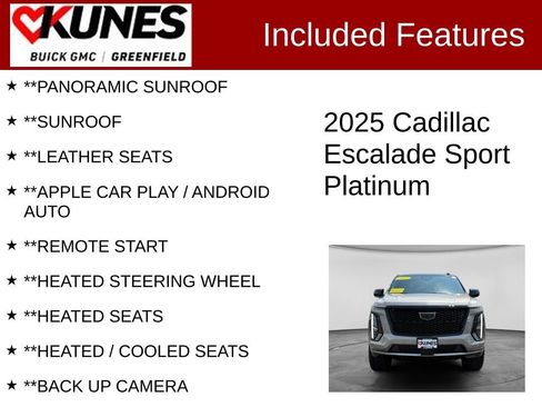 Used 2025 Cadillac Escalade Sport Platinum w/ LPO, Floor Liner Package AWD/4WD image 2