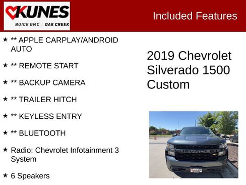 Used 2019 Chevrolet Silverado 1500 Custom w/ Custom Value Package AWD/4WD image 2