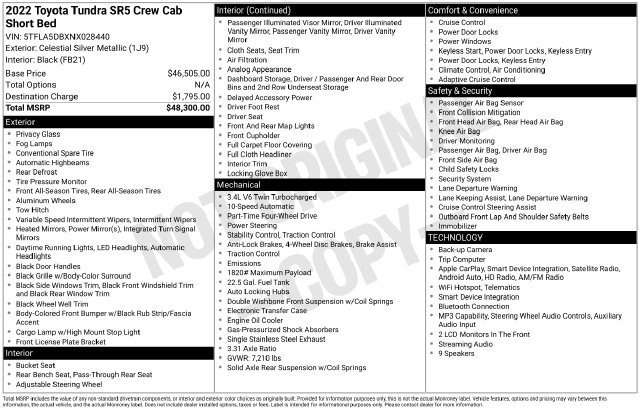 Used 2022 Toyota Tundra SR5 AWD/4WD image 27