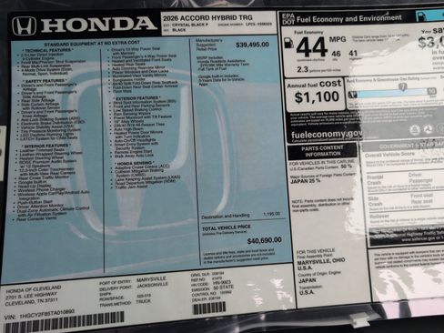 New 2026 Honda Accord Touring image 16