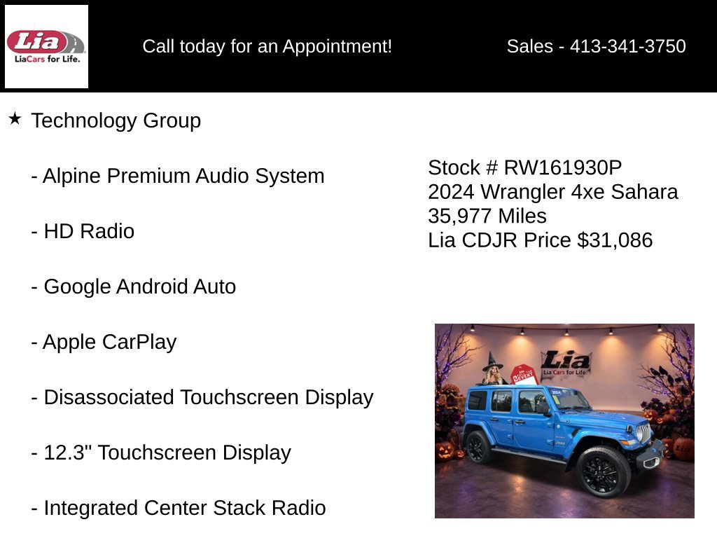 Certified 2024 Jeep Wrangler Unlimited Sahara w/ Technology Group AWD/4WD image 11