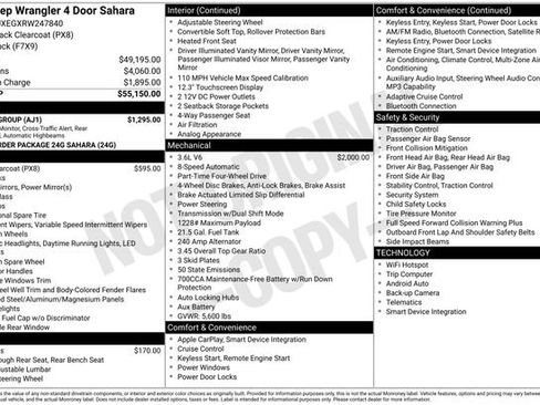 Used 2024 Jeep Wrangler Unlimited Sahara w/ Safety Group AWD/4WD image 7