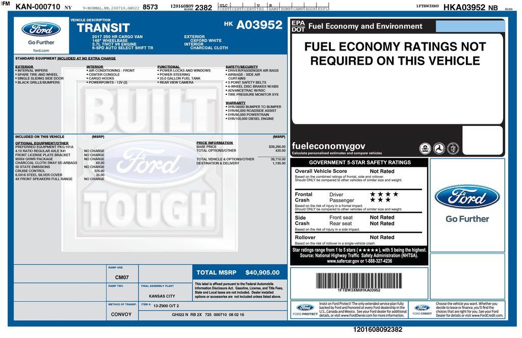Used 2017 Ford Transit 350 148 High Roof Extended RWD image 2