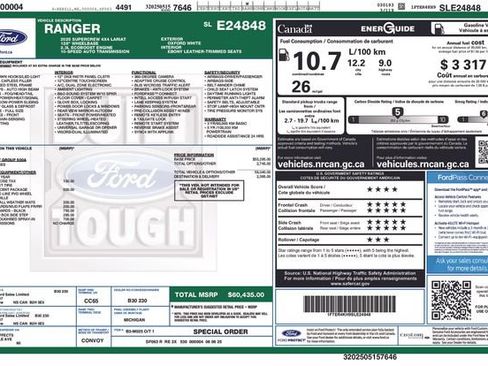 Used 2025 Ford Ranger Lariat w/ Chrome Accent Package AWD/4WD image 3