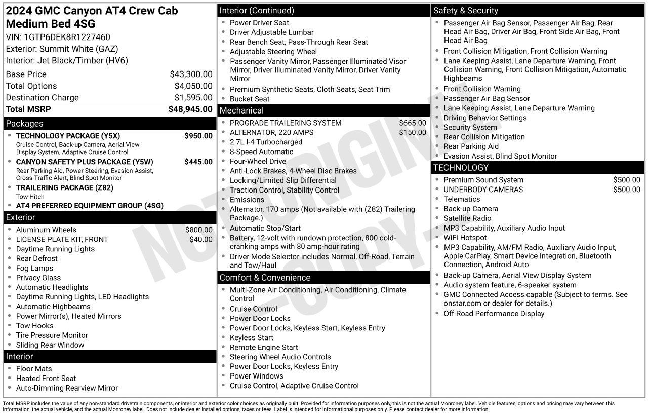 Used 2024 GMC Canyon AT4 w/ Technology Package AWD/4WD image 5