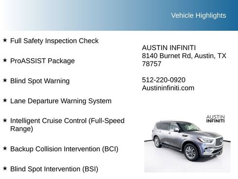 Used 2019 INFINITI QX80 Luxe w/ Proassist Package AWD/4WD image 9