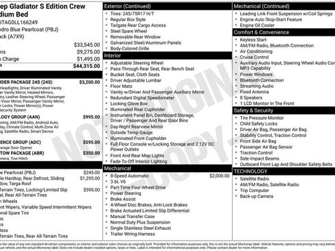 Used 2020 Jeep Gladiator Sport w/ Quick Order Package 24S image 6