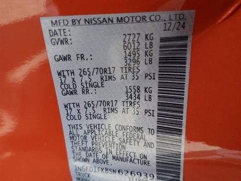 Used 2025 Nissan Frontier PRO-4X w/ Pro Premium Package image 12