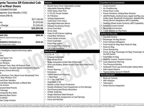 Used 2022 Toyota Tacoma SR w/ SX Package RWD image 28