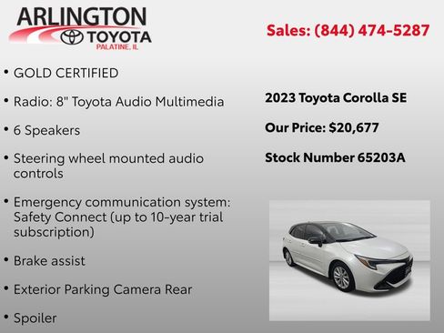 Used 2023 Toyota Corolla SE FWD image 4