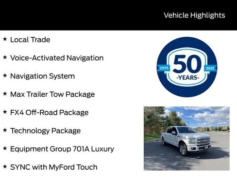 Used 2015 Ford F150 Platinum w/ Equipment Group 701A Luxury image 3