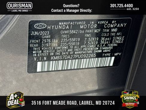 Certified 2023 Hyundai Santa Fe Limited AWD/4WD image 30