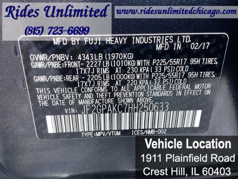 Used 2017 Subaru Crosstrek 2.0i Limited w/ Popular Package #2 AWD/4WD image 23