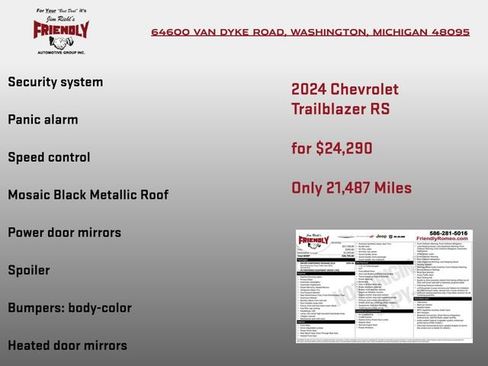 Used 2024 Chevrolet TrailBlazer RS w/ Driver Confidence Package FWD image 8