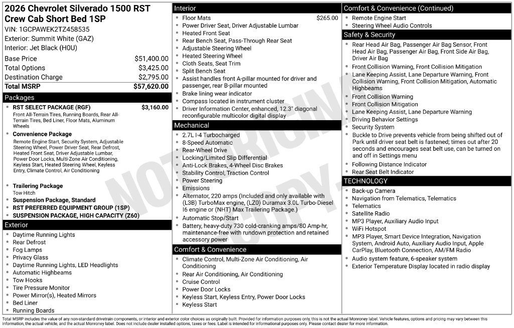 New 2026 Chevrolet Silverado 1500 RST w/ RST Select Package RWD image 3