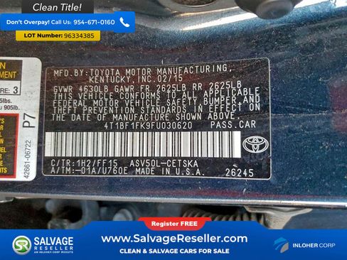 Used 2015 Toyota Camry SE FWD image 16