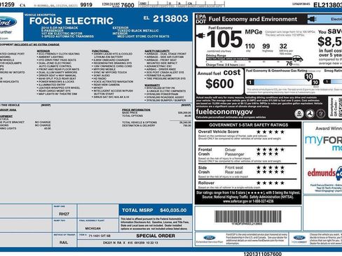 Used 2014 Ford Focus Electric Hatchback FWD image 3