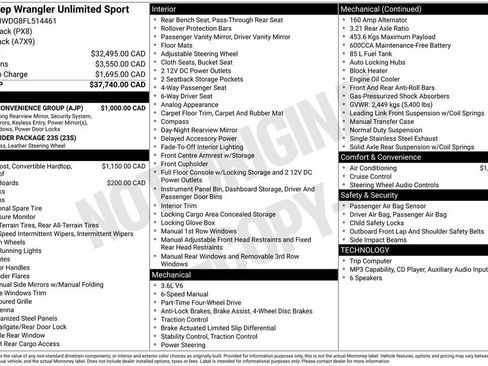 Used 2015 Jeep Wrangler Unlimited Sport w/ Power Convenience Group AWD/4WD image 6