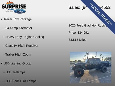 Used 2020 Jeep Gladiator Rubicon AWD/4WD image 7