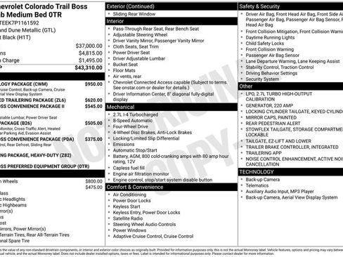 Used 2023 Chevrolet Colorado Trail Boss w/ Technology Package AWD/4WD image 27