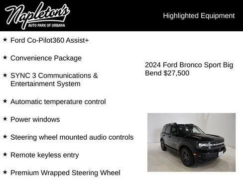 Used 2024 Ford Bronco Sport Big Bend w/ Convenience Package AWD/4WD image 15