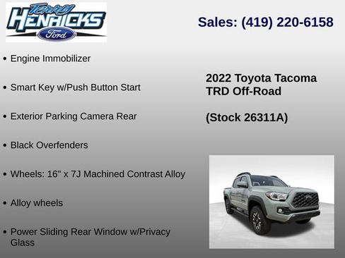 Used 2022 Toyota Tacoma TRD Off-Road w/ Black Out Package (TMS) AWD/4WD image 23