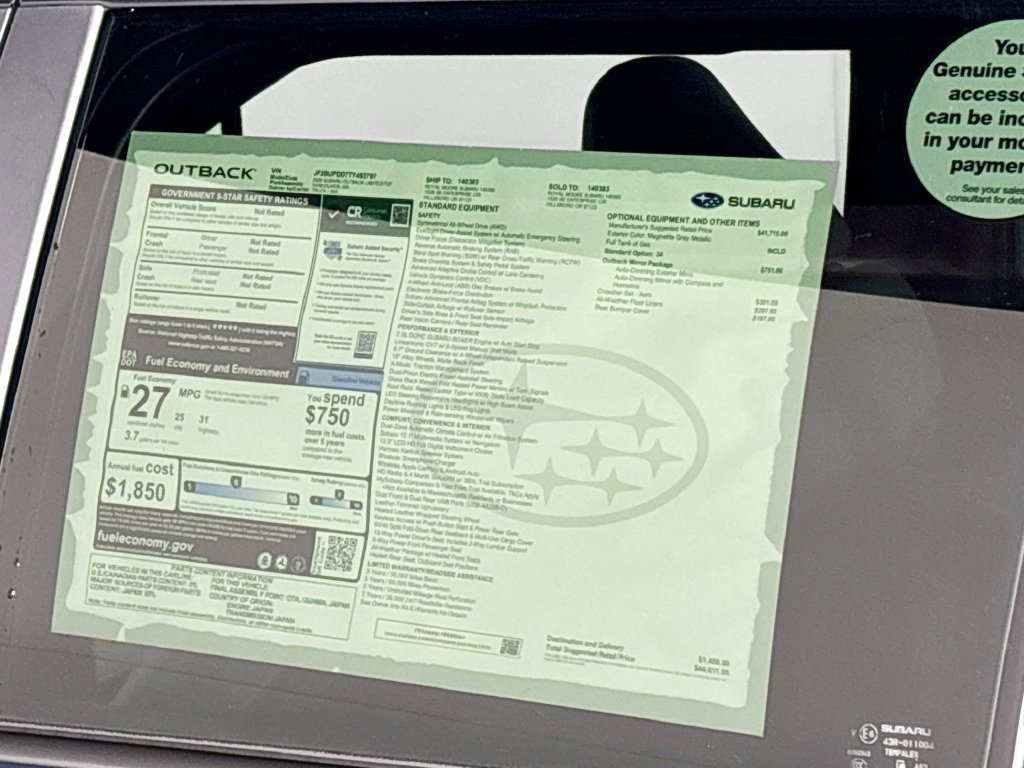 New 2026 Subaru Outback Limited AWD/4WD image 25