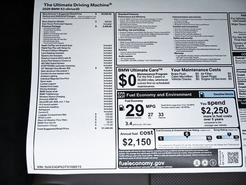 New 2026 BMW X3 xDrive30 w/ Premium Package image 40
