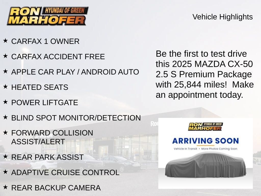 Used 2025 MAZDA CX-50 AWD 2.5 S w/ Premium Package image 2