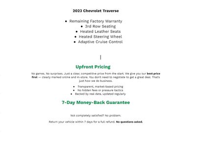 Used 2023 Chevrolet Traverse RS