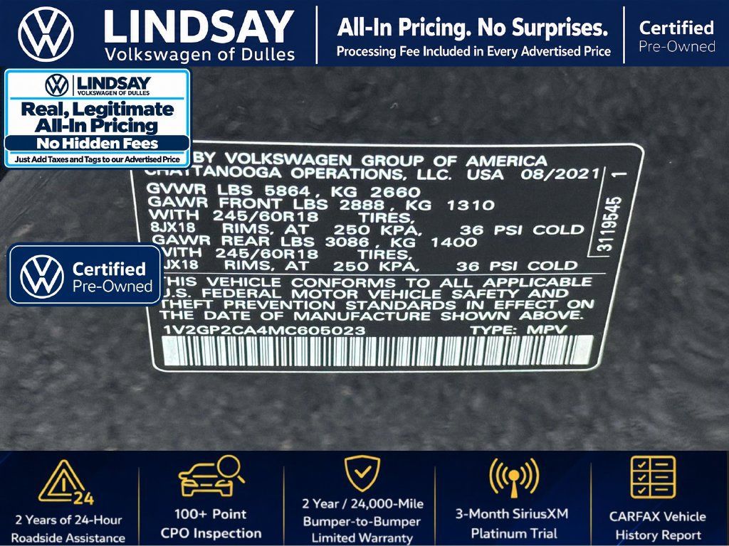 Used 2021 Volkswagen Atlas S AWD/4WD image 28
