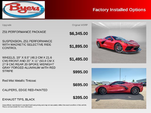Used 2025 Chevrolet Corvette Stingray Coupe w/ Z51 Performance Package RWD image 10