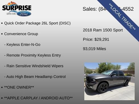 Used 2018 RAM 1500 Sport w/ Convenience Group AWD/4WD image 7