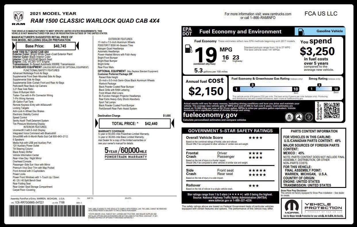 Used 2021 RAM 1500 Warlock AWD/4WD image 3