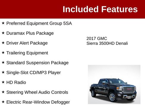 Used 2017 GMC Sierra 3500 Denali w/ Duramax Plus Package AWD/4WD image 3