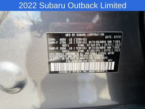 Used 2022 Subaru Outback Limited AWD/4WD image 30