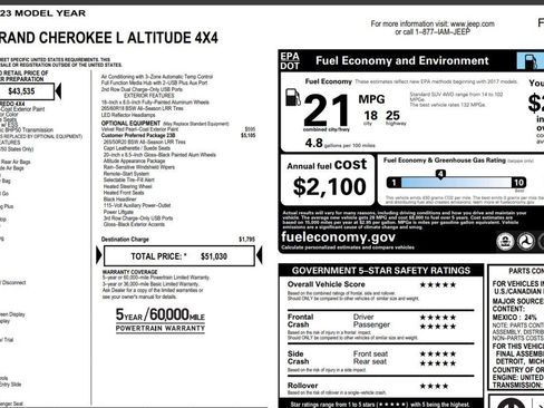 Used 2023 Jeep Grand Cherokee L Laredo AWD/4WD image 4