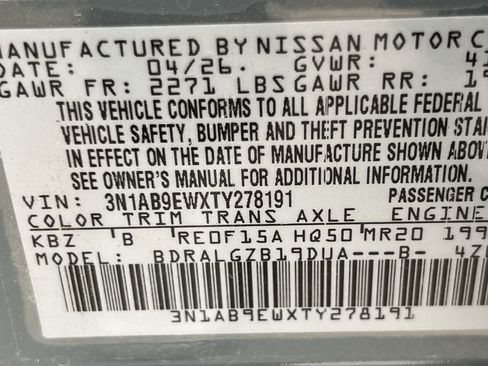 New 2026 Nissan Sentra SL w/ Floor Mat Package FWD image 15