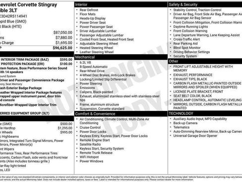 Used 2024 Chevrolet Corvette Stingray Premium Conv w/ Stealth Interior Trim Package RWD image 37