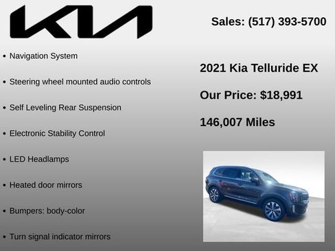 Used 2021 Kia Telluride EX w/ EX Premium Package AWD/4WD image 10