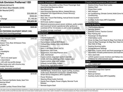 Used 2020 Buick Envision Preferred w/ LPO, Cargo Package image 34