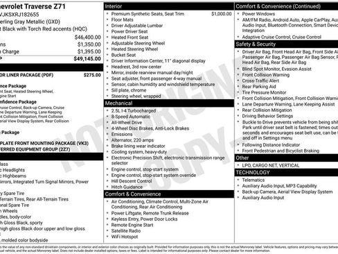 Used 2024 Chevrolet Traverse Z71 w/ LPO, Floor Liner Package image 3