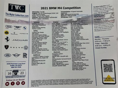 Used 2021 BMW M4 Competition w/ M Carbon Exterior Package RWD image 45