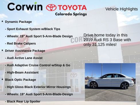 Used 2019 Audi RS 3 w/ Technology Package image 7