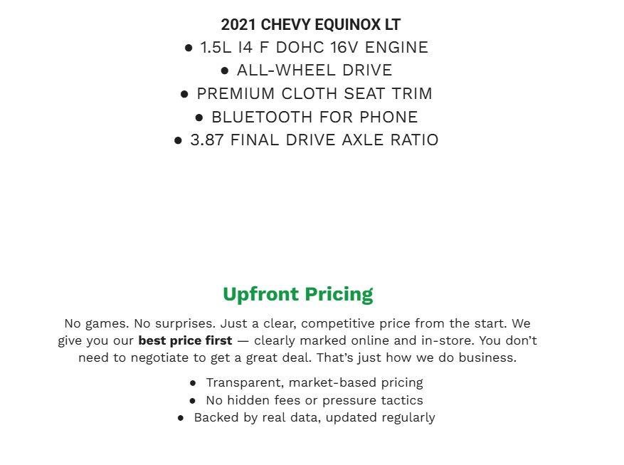 Used 2021 Chevrolet Equinox LT AWD/4WD image 2
